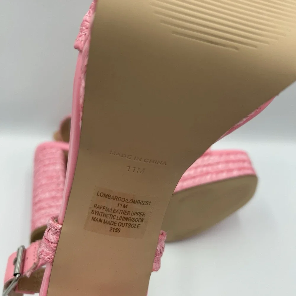 Steve Madden Lombardo Jute Platform Heels Pink Women's Size 11‎ M
